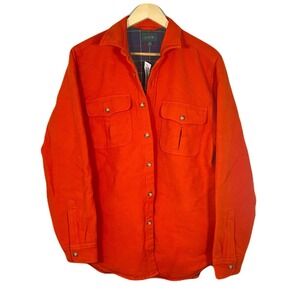 J.Crew NWT Flannel-lined heavyweight chamois workshirt Orange Size M CE379